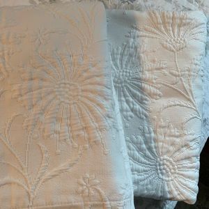 Linen Source Thick Quilted shams with scallop border